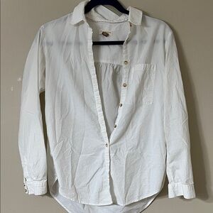 Anthropologie White Button-Down Shirt